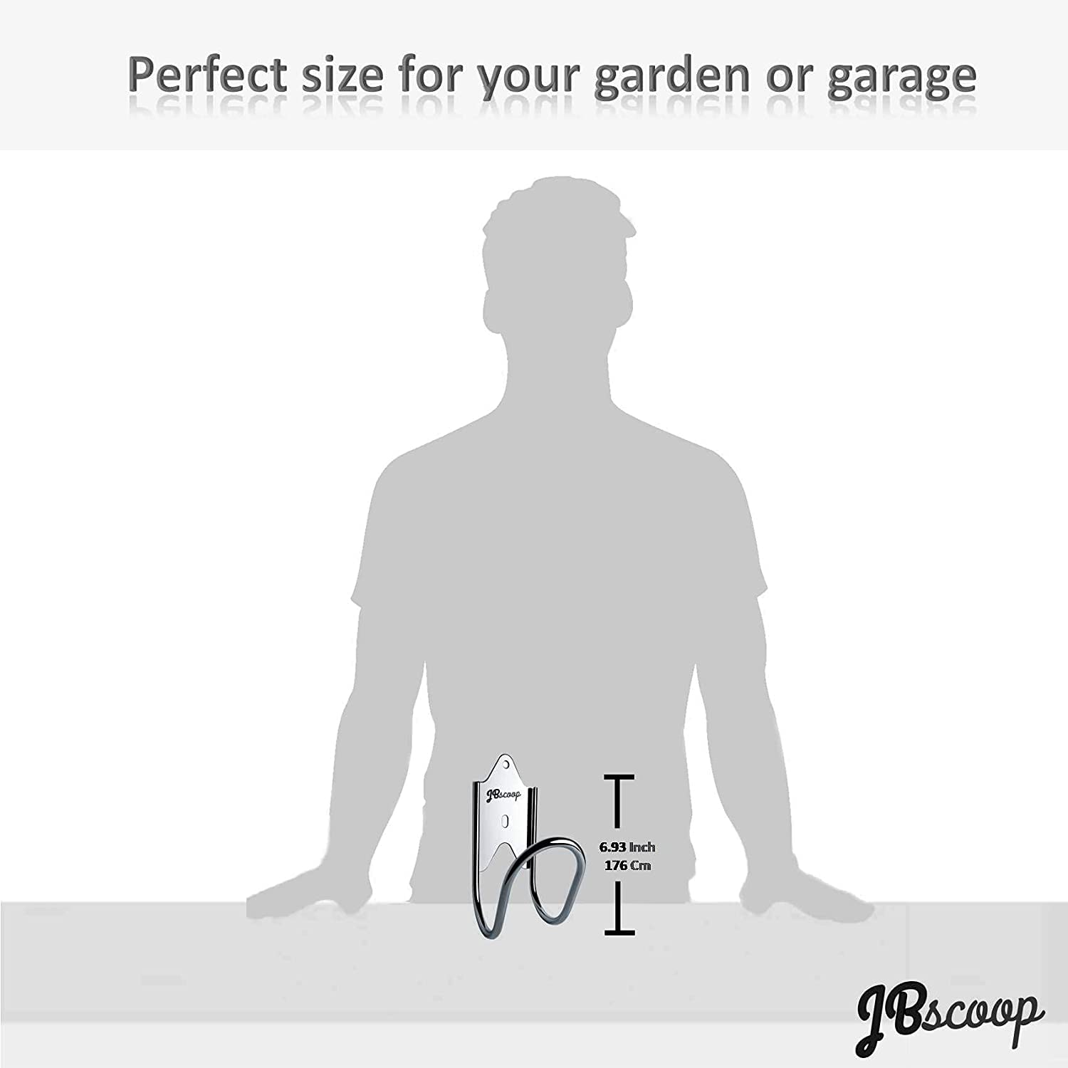 JBscoop Colgador de manguera de jardín de acero inoxidable (juego de 2), para soporte de manguera de jardín, soporte de pared sin óxido, soporte de manguera de montaje en pared resistente