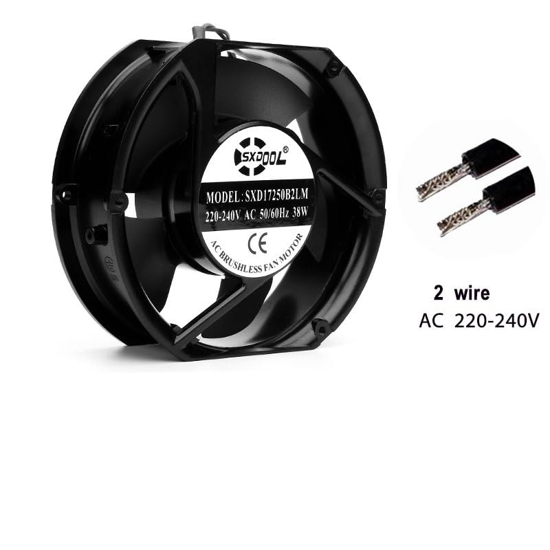 1 Ventola di Raffreddamento Industriale da 17 cm, 170 mm, CA 220 V, 240, Doppia Sfera, 38 W, 17251, per Case industriali