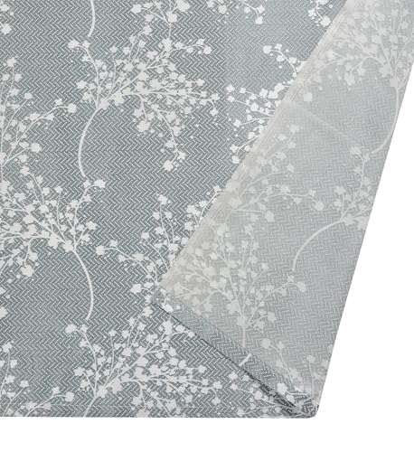 Image of Floral Printed Home Decor Curtains for Living Room, Bedroom Doors and Windows Panel, Parda, Eyelets Hanging, Grey, 4 x 5 Feet, 1 Piece