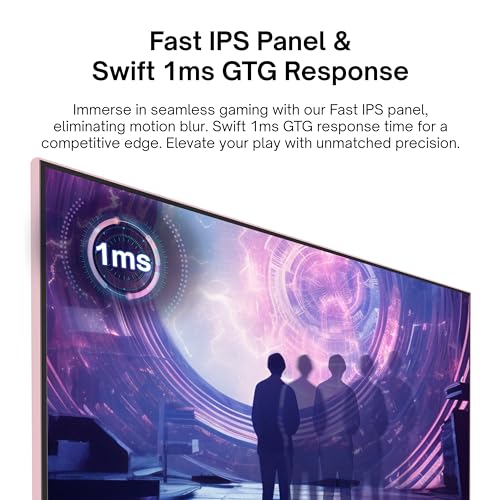 Image of Pixio PX248 Wave Pink 24 inch 200Hz Refresh Rate FHD 1080p Resolution Fast IPS Panel 1ms GTG Response Time Built-in Speakers Gaming Monitor with Adaptive Sync