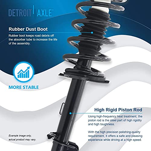 Image of Detroit Axle - 12pc Front Suspension Kit for 2001-2004 Ford Escape Mazda Tribute 2 Struts w /Coil Spring 2 Lower Ball Joints 4 Inner & Outer Tie Rods 2 Sway Bar Links 2 Boots 2002 2003 Replacement