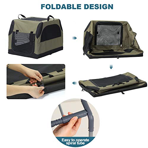 PETSFIT Hundebox Auto, Hundebox faltbar Kofferraum/Rückbank,Verstellbarer Bezug & verstärktes Netz, Hundetransportbox Auto mit Abschließbarer Reißverschluss