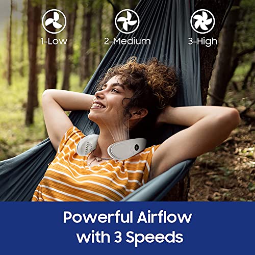 PluvoFan 6000mAh Neck Fan with Cooling Plate Cold Compress Bladeless Portable Quiet Air Conditioner Rechargeable Holiday Essentials for Women Men Travel Camping Outdoor (White) - Image 3