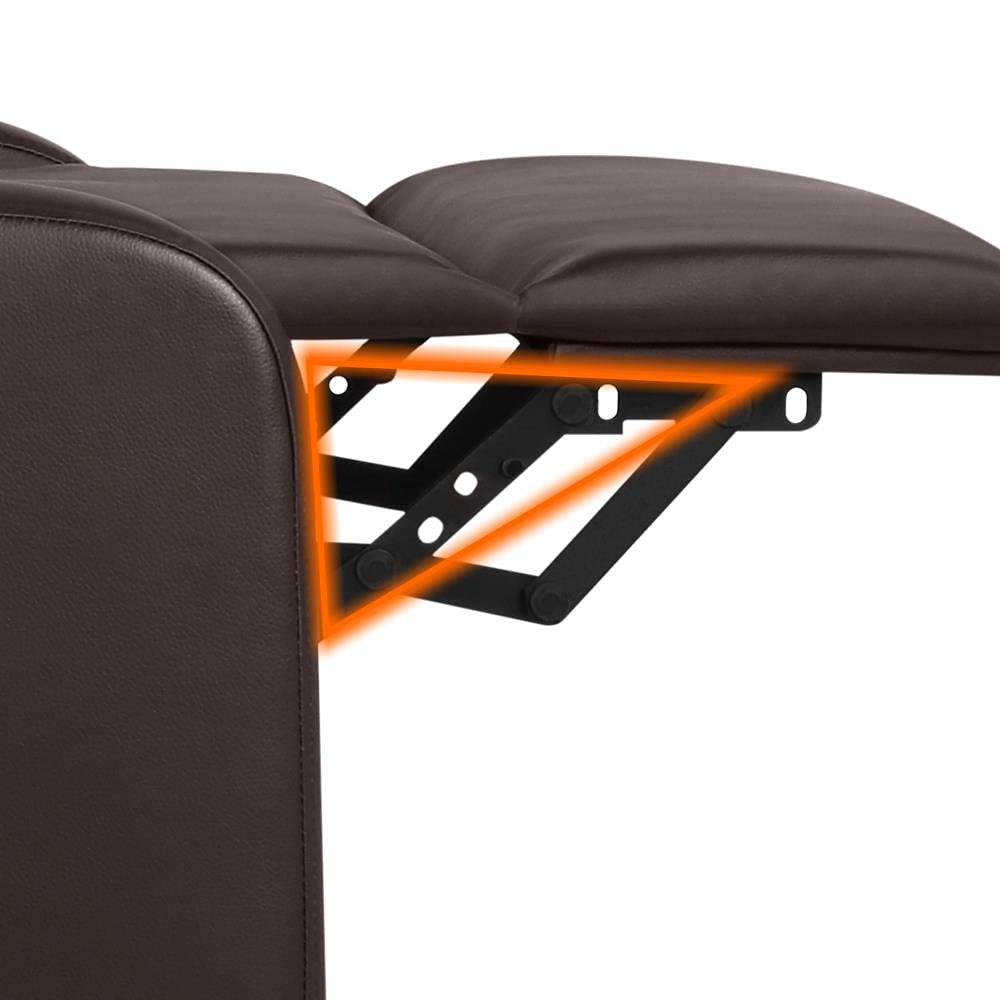 Yaheetech Sillón Relax Silla Reclinable Butaca Salón Reclinable Silla Grande con 3 Posiciones Silla Relax Ajustable Sillon Tapizado Marrón Polipiel de Poliuretano