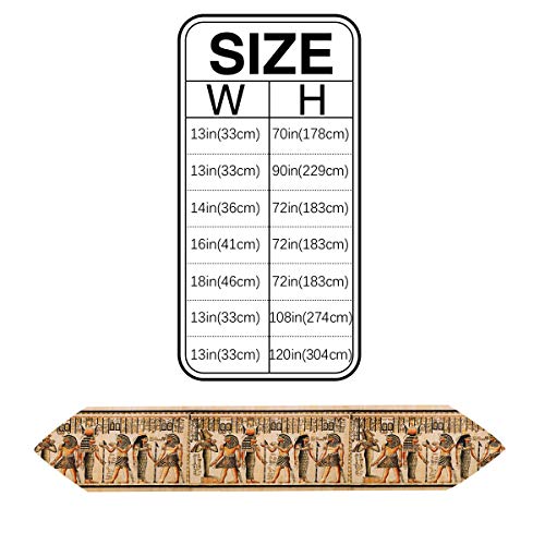 Table Runner Party Decorations Vintage Ancient Egyptian Mural With Symbol Porcelain Non-Slip Burlap Rectangle Farmhouse Table Runners For Wedding Party Holiday Dinner Home 13X90 Inch #TOP4