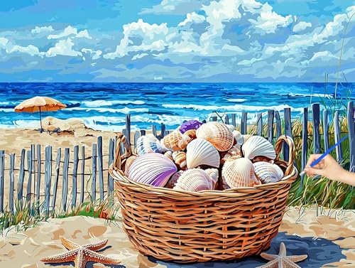 �������G �r�[�` Paint by Numbers ���i �y�C���g�o�C�i���o�[ �����h��G �q�� ���S�� DIY �i���o�[�y�C���g ��H�| �G�� �|�p��h���� �A�N�����L�b�g ��l�̂��߂̃N���G�C�e�B�u�Ȏ �a�����v���[���g �z�[�� �I�t�B�X�̕Ǒ��� 