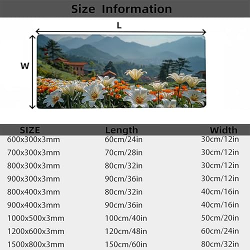 Sous main de bureau blanc fleurs 1500 x 800 mm pour setup PC gamer - 7