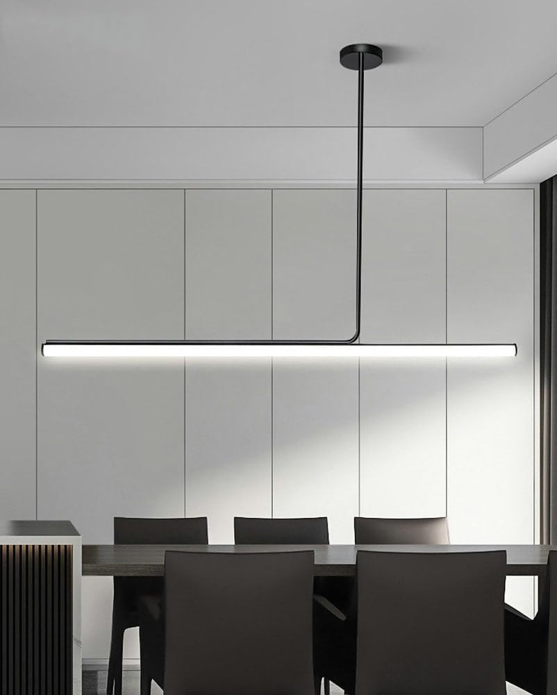 Lampada a Sospensione a LED da 40 W, Moderna, dimmerabile, per Tavolo da Pranzo, con Telecomando, Design lineare, Lampada a Sospensione per Soggiorno, Ufficio, Cucina, Isola, Ristorante