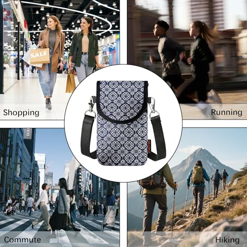 Image of Neoprene Phone Sleeve Pouch Case Bag for Men Women w /Crossbody Strap /Neck Lanyard for iPhone 17 /16 /15 /14 Pro Max, Samsung S25,Pixel 10