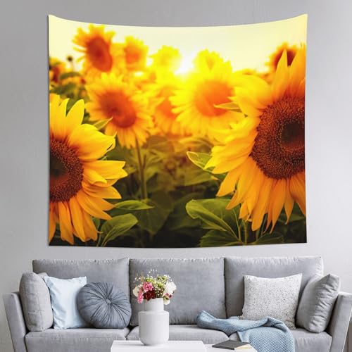 Tapisserie murale tournesol pour habiller un mur de chambre vide