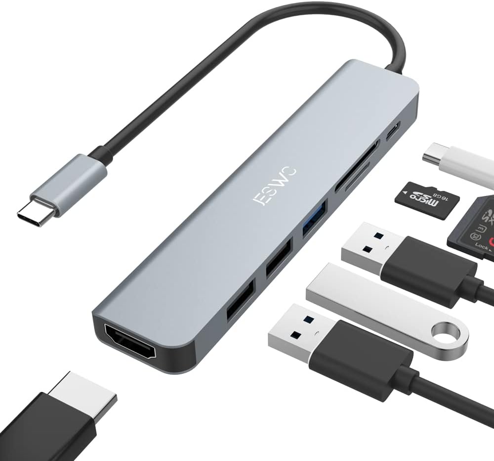 Amazon | USB C ハブ 7-in-1 USBC 変換アダプタ タイプc ハブ [ 4K HDMI/PD急速充電/ USB3.0/2 ...
