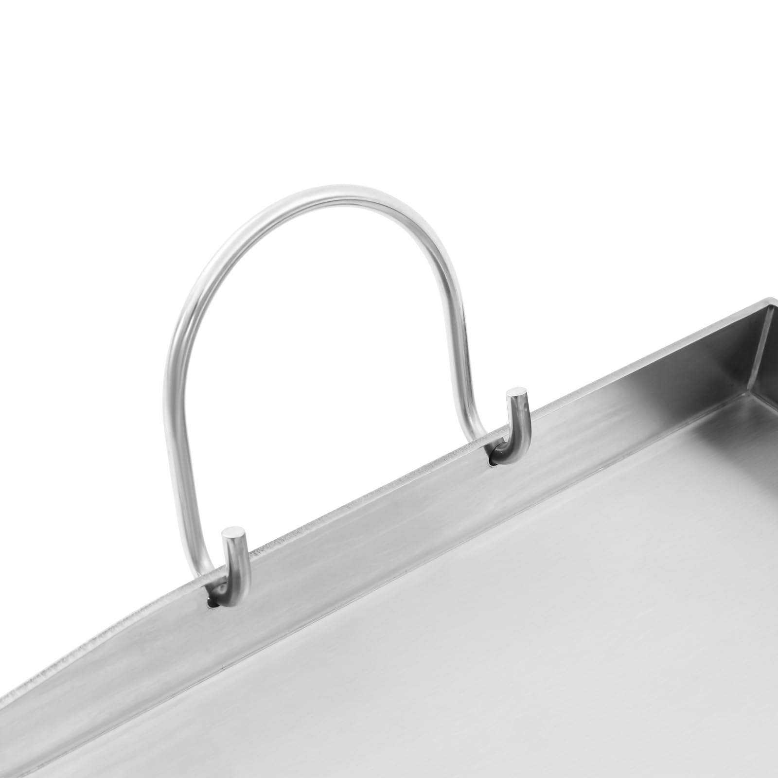 Plancha de acero inoxidable con asas y 2 espátulas, 4 mm de grosor, tolerancia a la temperatura superior a 170 ℃, para barbacoas al aire libre, camping, celebraciones familiares