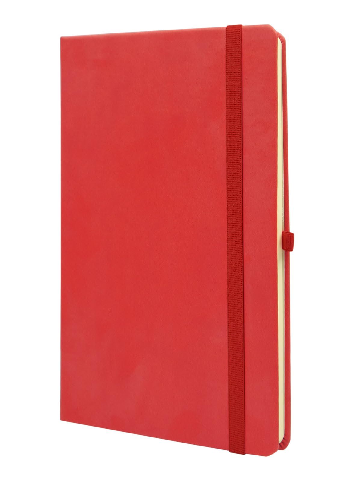 Finocam - Red Plain Class Notebook, Hard Cover, Micro-Perforated Pages, Elastic closure, Pen Loop, 192 Pages