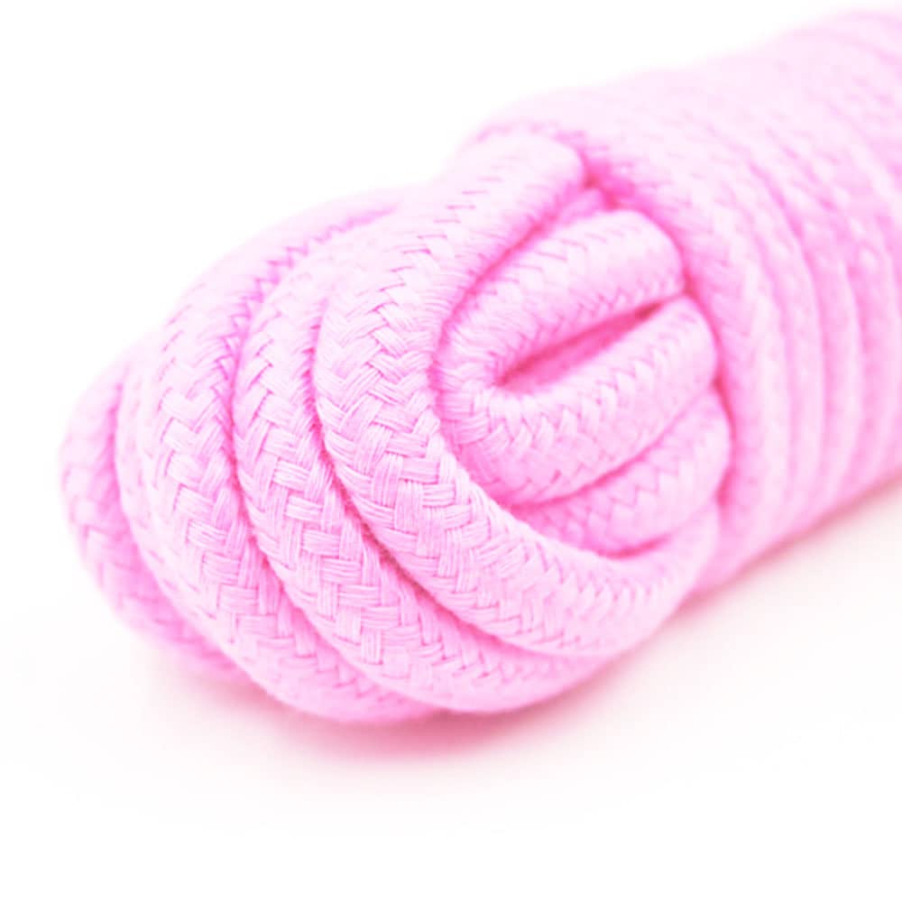 Soft Cotton Rope, 32 feet / 10m Rope, 8mm Thick, Soft Rope, Long Rope, Soft Tying Rope (Pink+Pink): picoggo-cotton-rope4_re