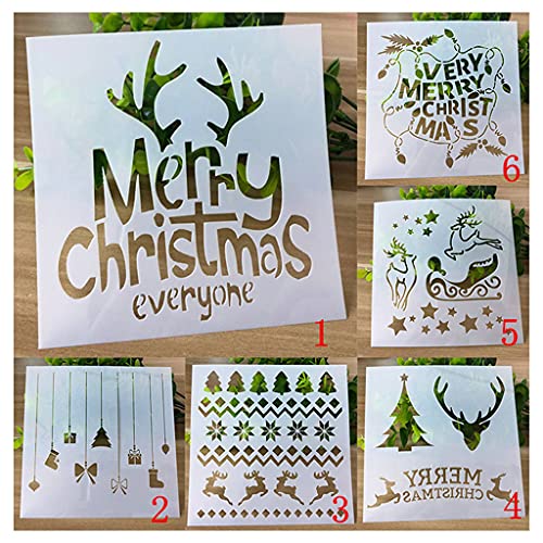 6 PCのケーキ型クリスマスシェイプクッキーフォンダントデザートデコレーション絵画テンプレート印刷中空の装飾ステンシル型