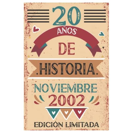 20 Años De Historia Noviembre 2002: Libro de visitas, cuaderno, 110 páginas de felicitaciones, idea de regalo, regalo Para la esposa, novia, mujer, La madre