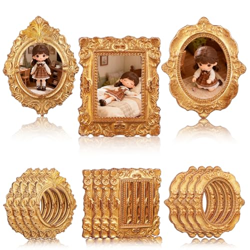 VICASKY 15 Mini Cadres Photo Miniatures, Kit de Manucure Élégante pour Maison de Poupée, Étui à Personnaliser, Mini-cadres Photo Vintage en Résine,...