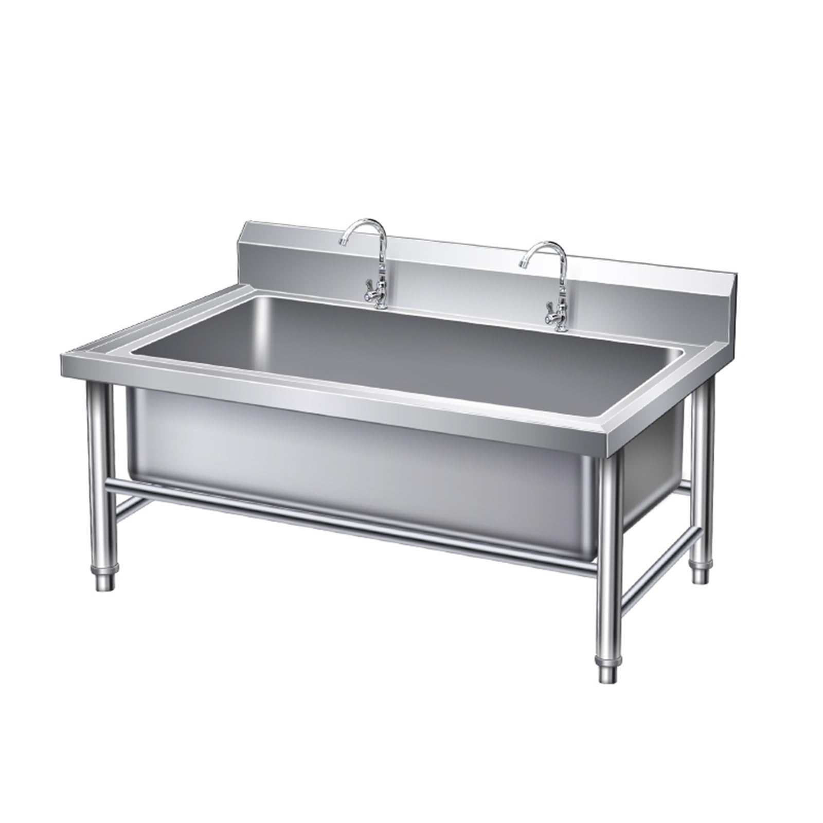 asdchZen Heavy Du Stainless Steel Sink With Fau Freestanding Floor Mount Mop Basin For Commercial Kitchens Restaurants Gas And Basements Slop Sink With Draina,120 * 60 * 55CM/47.2 * 23.6 * 21.6IN