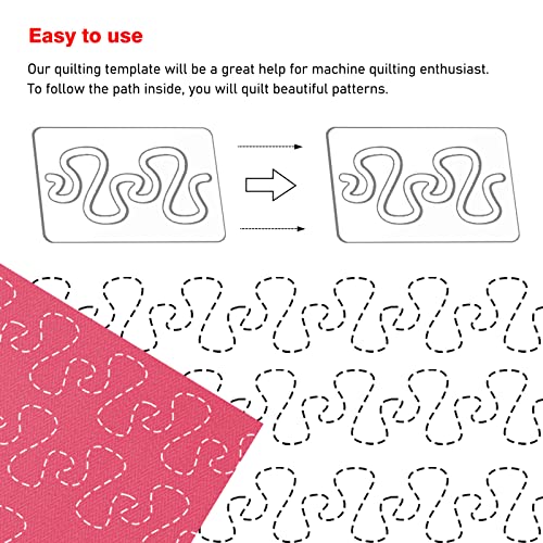 Kapyoo 3Pcs Freemotion Quilting Rulers And Templates Set Quilting Templates For Machine Quilting Quilting Supplies Quilting Patterns With Non-Slip Grips (Series B) #TOP2