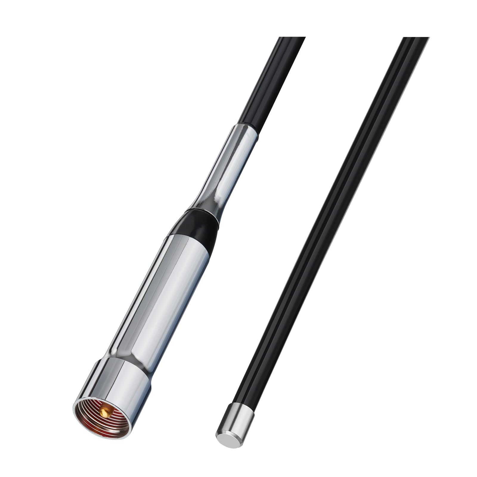 Bingfu Antenna VHF UHF Radio Mobile 2.5/3.5 dBi 43 cm Fibra di Vetro | Bibanda 136-174/400-460 MHz, Base Magnetica, Cavo R58 5 m, per Veicolare Camion Camper Marittimi Radioamatore, VHF Marino