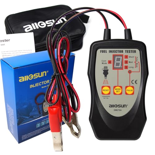 allsun Upgraded Fuel Automotive Injector Tester Cleaner with 8 Pulse Modes and 4 Adapter Options,Mode Lock Function