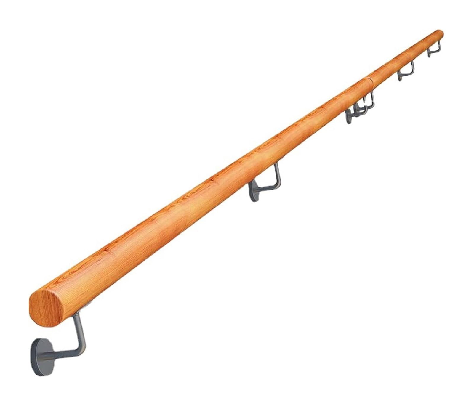 Rampes d'escalier en bois 280 cm antichute pour marche extérieure