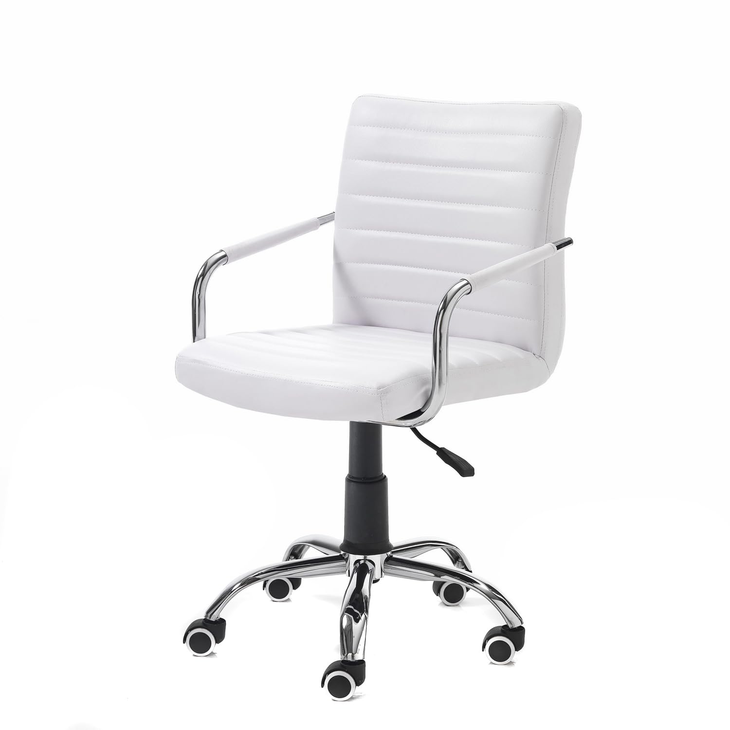Fauteuil de bureau SIMI white siège de travail ergonomique blanc pivotant à roulettes