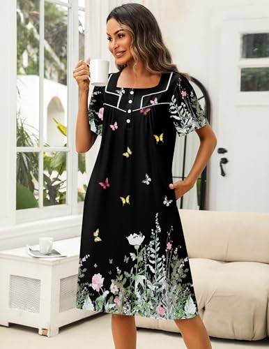 Image of Ekouaer Women's House Dress with Pocket Button Mumus