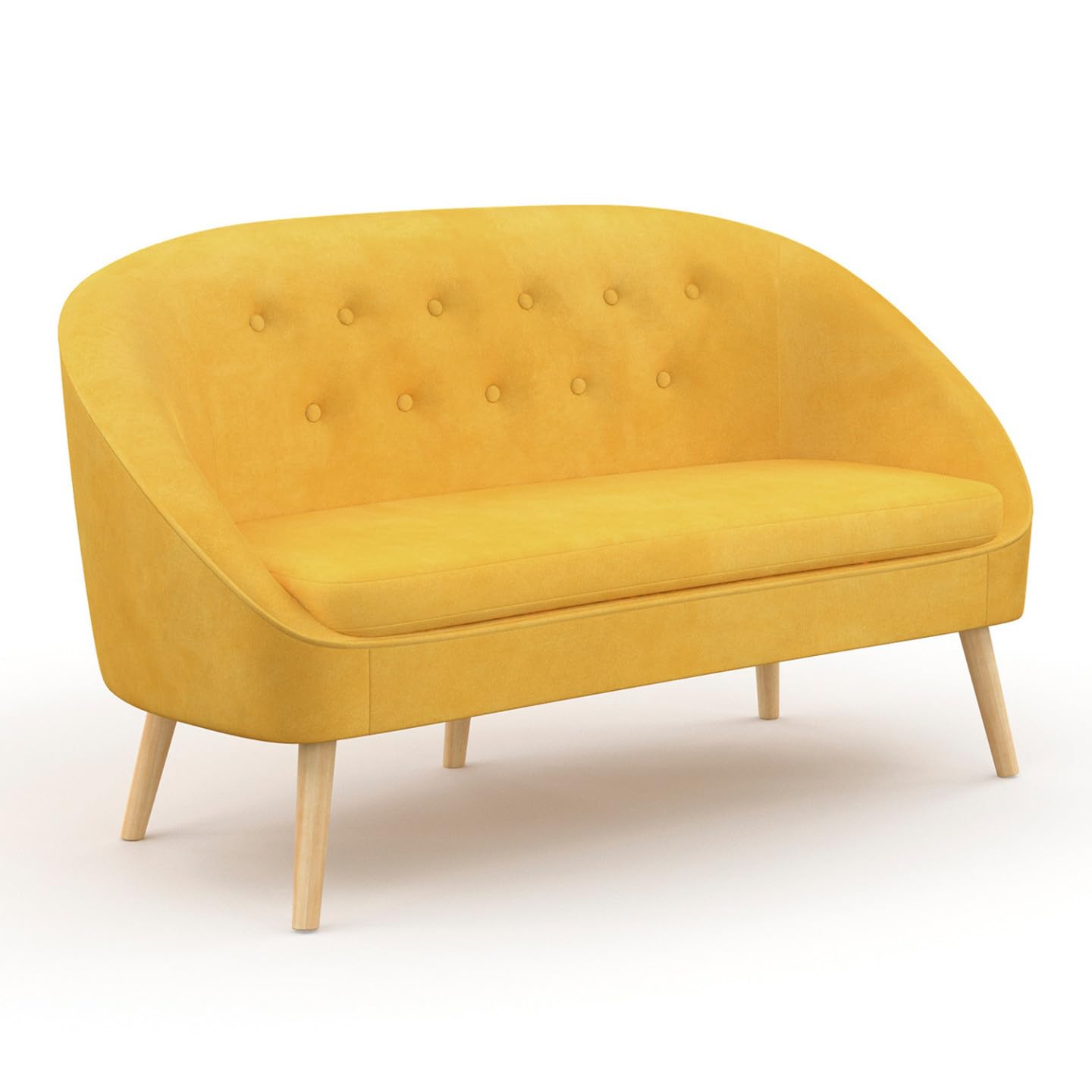 IDMarket - Sofá de terciopelo Sonia amarillo