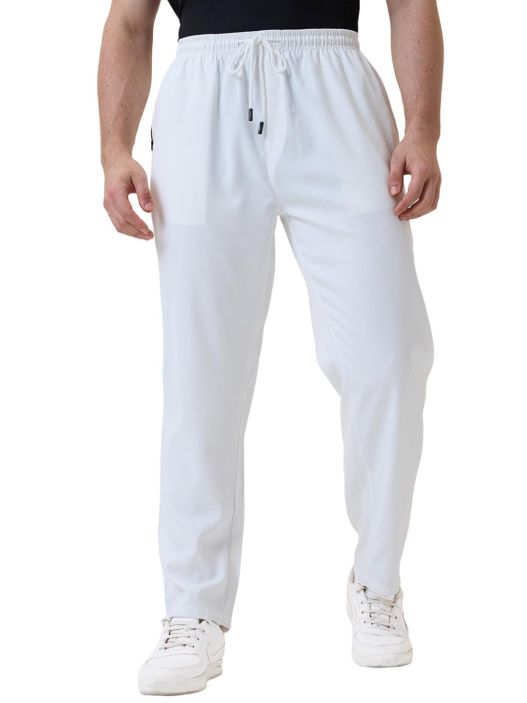 Men's Basic Solid Regular Fit Drawstring Track Pant with 4 Pockets | 100% Polyester-image-30