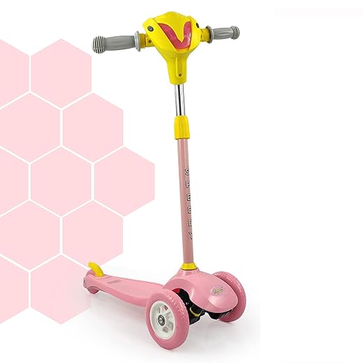 Dash Speedy Scooter for Kids, Scooter, scooty, Kids Scooter, Scooter for Kids 3+ Years, Kick Scooter, 3 Adjustable Height, Foldable, PU Wheels (Capacity 25kg | Pink)
