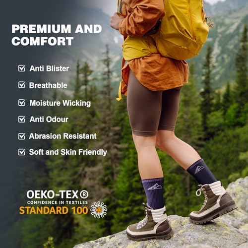 Effeet Calcetines Senderismo Mujer 39-42 35-38, 3 Pares Calcetines Deporte Algodón Antiampollas Antisudor Transpirables, Ideales Para Running, Tenis y Trekking - imagen 7