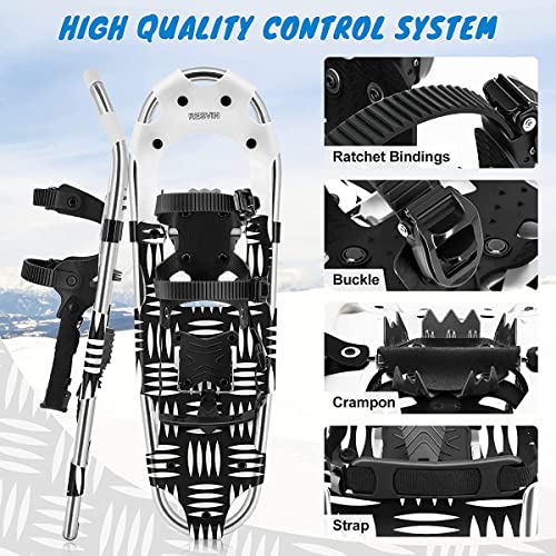 Resvin 25/30 Inches Snow Shoes For Men Women Youth, Lightweight Aluminum Terrain Snowshoes With Special Eva Padded Ratchet Binding And Carrying Tote Bag #TOP2