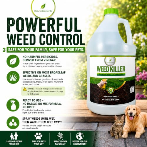 Image of Natural Elements Weed Killer | Pet Safe, Safe Around Children | Natural Herbicide (1 Gallon)