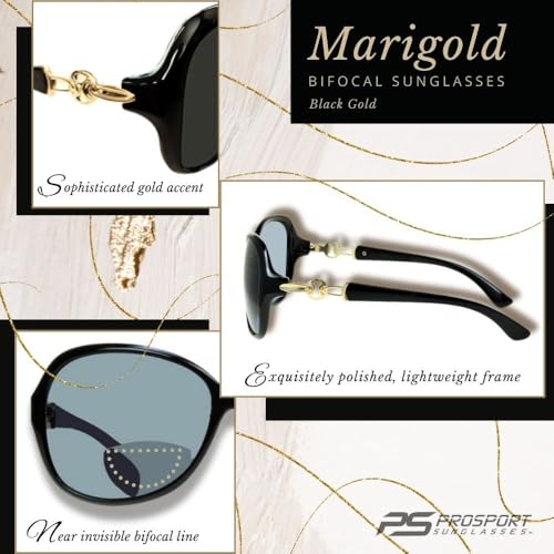 proSPORT Womens Bifocal Sunglasses Readers Sophisticated Oversize Modern Black Tortoise Elegant Gold Silver2