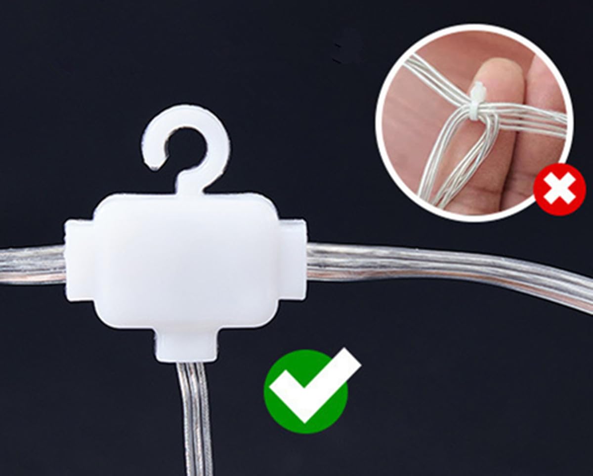 Lampes à rideaux, LED fenêtre fée chaîne lumière USB PVC ligne 8 modes cascade jardin chaîne lumière imperméable à l'eau Idéal pour chambre à coucher, fête, mariage (Blanc, 3m*3m 300LED)
