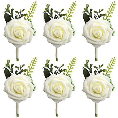 6 Stück Hochzeit Braut Blumen Anstecker, Rose Blumens Ansteckers,...