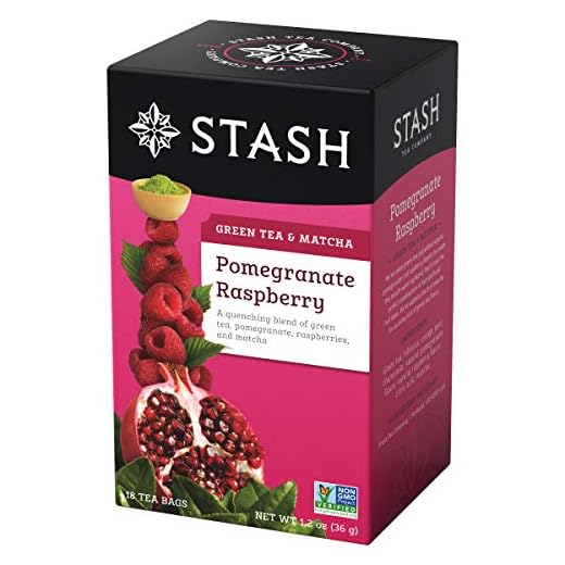Stash Tea Pomegranate Raspberry & Matcha Green Tea - Caffeinated, Non-GMO Project Verified Premium Tea with No Artificial Ingredients, 18 Count (Pack of 6) - 108 Bags Total