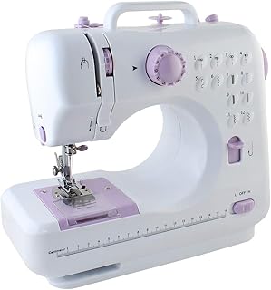 Mini Nähmaschine, Tragbare Elektrische Nähmaschine für Anfänger mit 12 Stichmustern, Fußpedal, LED-Beleuchtung & 2 Geschwindigkeiten, Haushaltsnähmaschine für Profi DIY Begeister