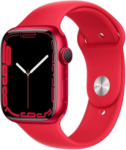 Apple Watch Series 7 (GPS + celular, 41mm), caja de aluminio rojo con correa deportiva roja (renovada)
