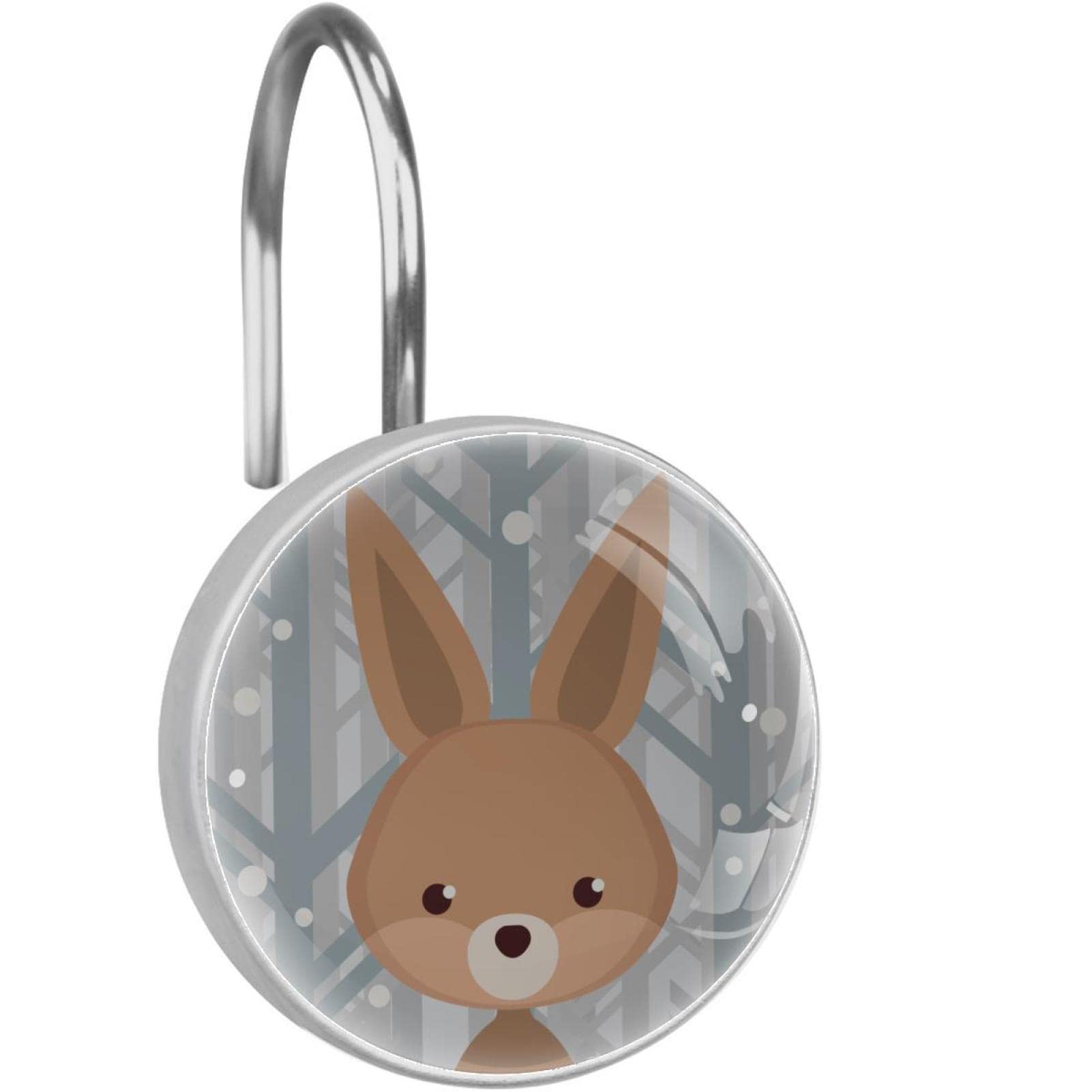 Crochets lapin pour rideau de douche déco nature en acier inoxydable