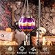 TERESA’S COLLECTIONS Heißluftballon Solarlaterne für außen,45cm Orange Violett Luftballon Solarlampe Aufhängen,Gartendeko für draußen,dekorativer solarleuchten,Flammeneffekt,für Halloweendeko
