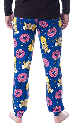 The Simpsons Mens' Homer Sprinkles Donuts Sleep Pajama Jogger Pants (XXL) Blue2