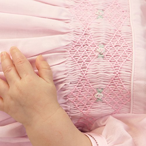 Petit Ami Baby Girls’ French Bubble With Diamond Smocking, 6 Months, Mint #TOP6