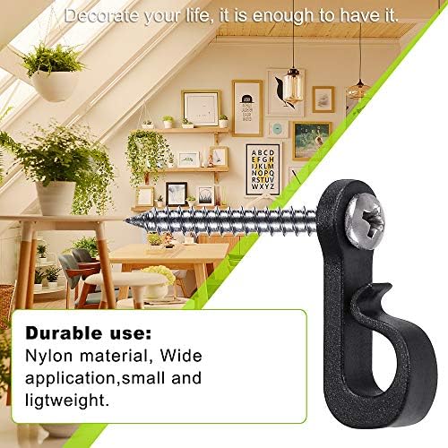 SELEWARE Pack of 20 Q-Hanger, Home Christmas Lights Hanger Hooks with Phillips Screw for Garage New Year Party Outdoor Easy Release Wire and Fairy Led Lights, Widthwise Screw