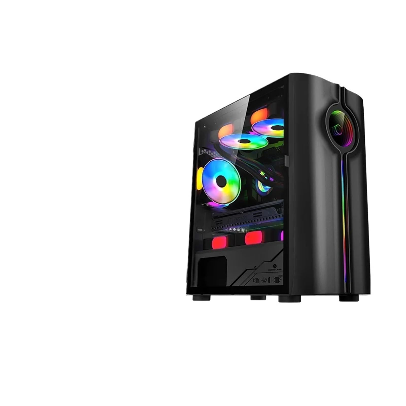 Czarna obudowa na komputer do gier z 4 pozycjami wentylatora 240 AIO obsługa M-ATX/MINI-ITX wersja panoramiczna