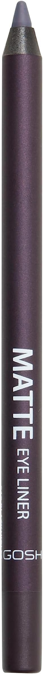 GOSH Plum Eyeliner Matte I Waterproof Eyeliner Pencil I Soft & Creamy for Easy Application I Highly Pigmented Eye Pencil I Longlasting & Transferproof I Vegan & Perfume-free I 010 Black Violet