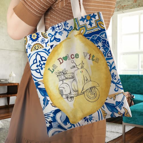 Bolso tote italiano con diseño de limón de la Costa Amalfitana, regalo de verano, para despedida de soltera o viaje miniatura 2