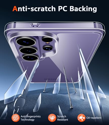 Image of FNTCASE for Samsung Galaxy S26-Ultra Case: Clear Magnetic Phone Cases with Screen Protector Compatible with Magsafe Slim Anti Yellowing Rugged Protective Transparent Cell Phone Cover (Clear)