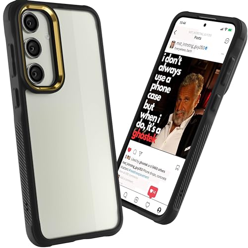 Image of Ghostek Covert Galaxy S24 Plus Case Clear with Military Grade Shockproof Protection, Non-Slip Grip, Protective Silicone Phone Cover Designed for 2024 Samsung Galaxy S24+ (6.7 inch) (Black)